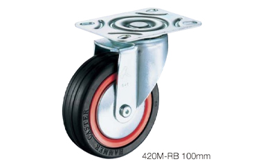 ハンマーキャスター420M (φ75～125)(プレート式・自在)(三価クロメート)(取付座寸法-自在固定共通)